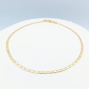 Italian sterling silver 925 Gold Vermeil Mariner Anklet chain.